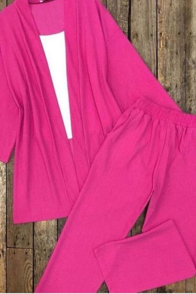 Kimono Takım Fuşya Fuşya