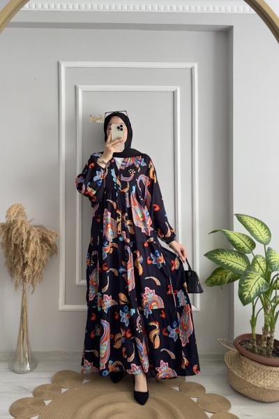 Milano Viskon Elbise Siyah