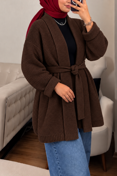Bağlamalı Hırka Acıkahve Acı Kahve