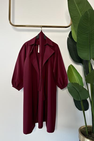 Balonkol Trençkot Bordo Bordo