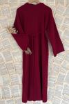 Basic Triko Elbise Bordo Bordo