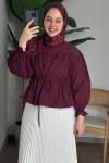Beli Tünelli Gömlek Bordo Bordo