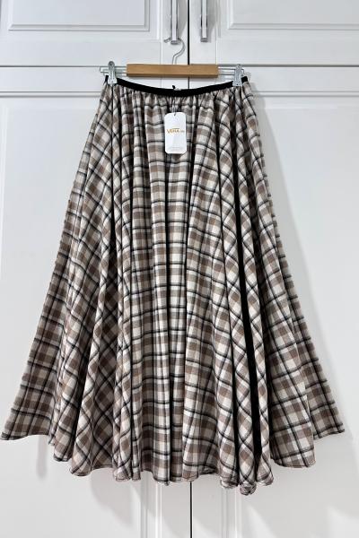 Ekose Etek Krem Krem