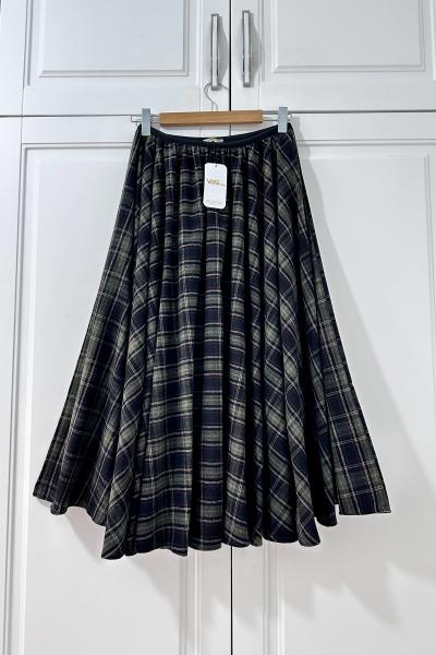 Ekose Etek Yeşil Yeşil