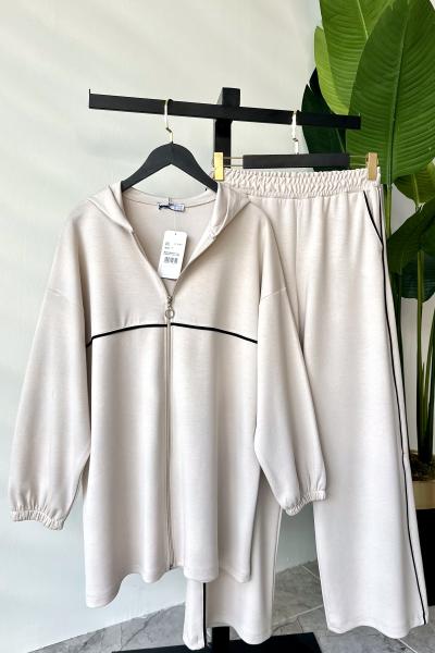 Fermuarlı Oysho Takım Taş Rengi Taş Rengi