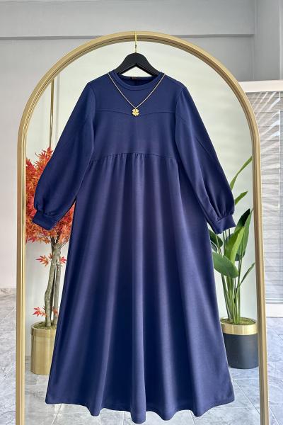 İki İplik Kumaş Spor Elbise Lacivert Lacivert