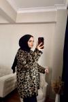 Leopar Desen Hırka Siyah Kahverengi
