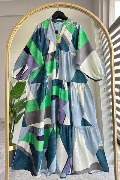 Lotus Elbise Mavi Mavi