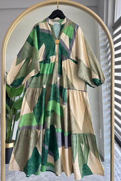 Lotus Elbise Yeşil Yeşil