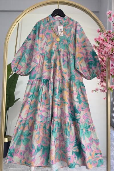 Mango Kumaş Armoni Elbise Yeşil Yeşil