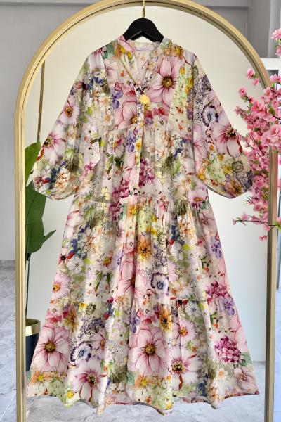 Mango Kumaş Elbise Menekşe Pembe