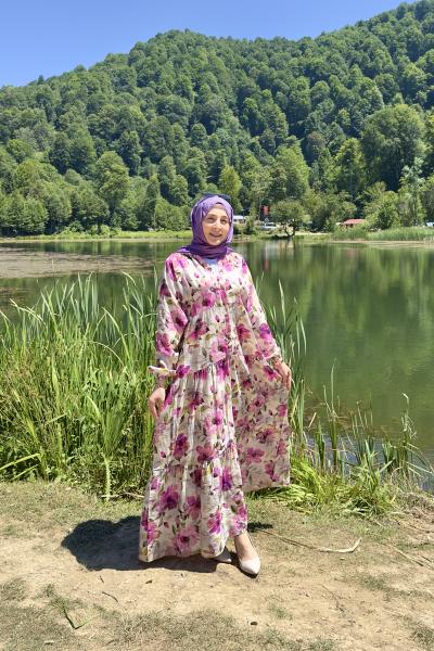 Menekşe Elbise Mango Kumaş Mor Mor