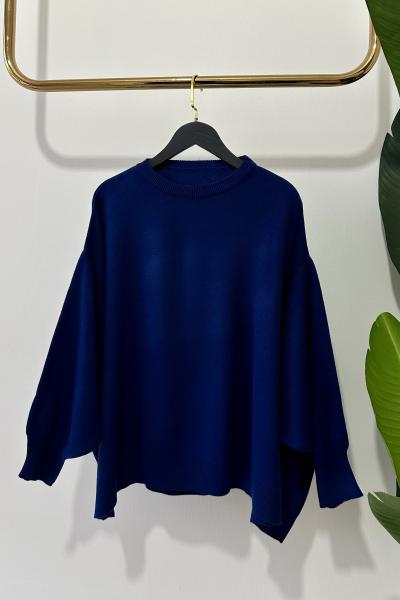 Merserize Balonkol Triko Tunik Lacivert  Lacivert