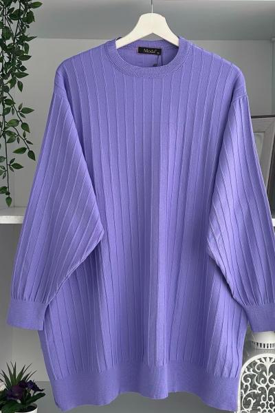 Merserize Fitilli Tunik Lila Lila