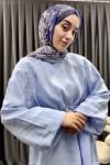 Modal Kumaş Balonkol Tunik Bebe Mavisi  Bebe Mavisi