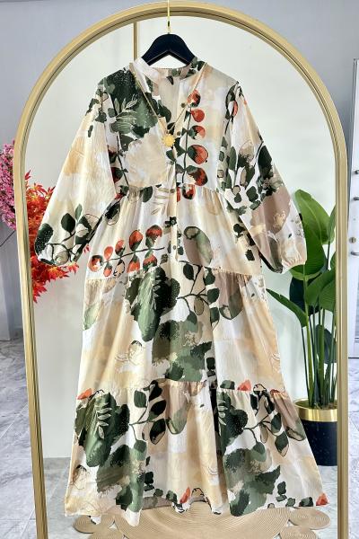 Nergis Elbise Yeşil Yeşil