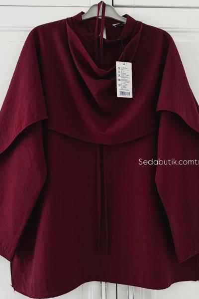 Pelerin Gömlek Bordo Bordo