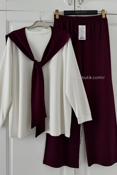 Peri Takım 3lü Bordo Bordo