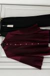Pliseli Gömlek Bordo Scuba Pantolon Siyah Kombin Bordo Siyah
