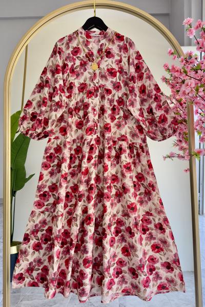 Rosa Elbise Kırmızı Kırmızı