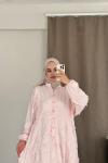 Saçaklı Elbise Pembe Pembe