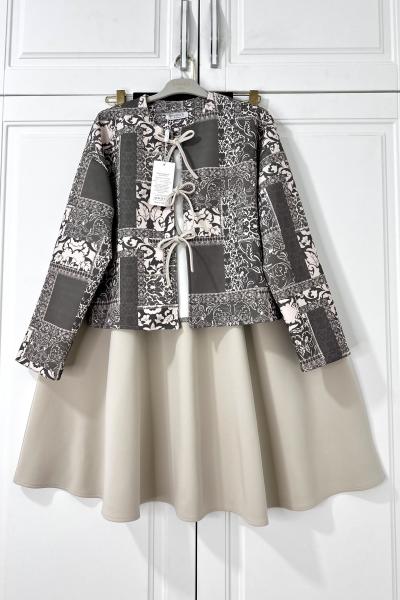 Scuba Etnik Takım Krem Krem