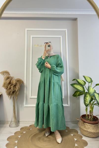 Tensel Elbise Yeşil Yeşil