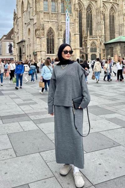 Trend Yelekli Elbise Antrasit Antrasit