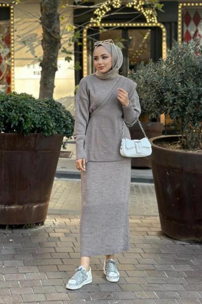 Trend Yelekli Elbise Vizon Vizon