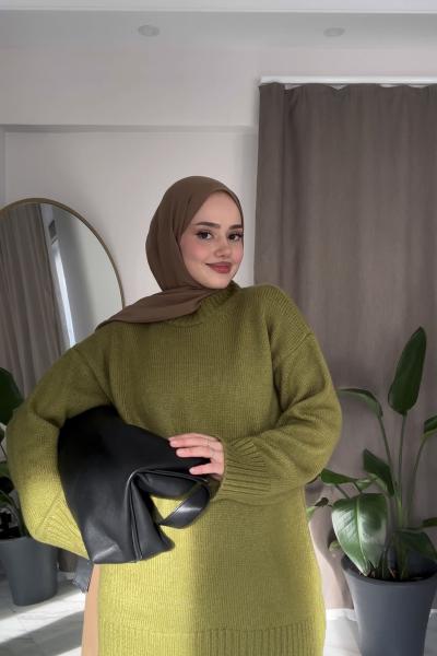 Yünlü Kazak Yeşil Yeşil